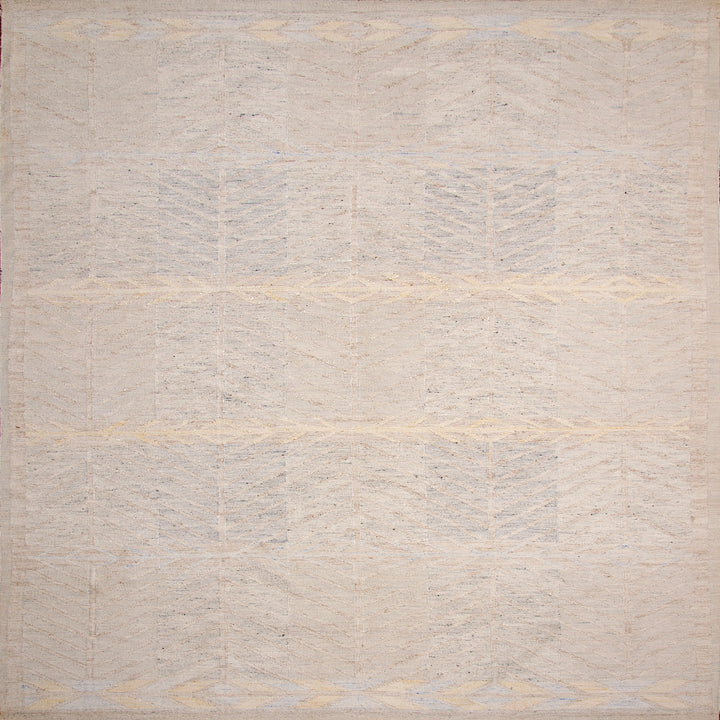 Grey Swedish Inspired Flatweave Art Silk Rug - 8' x 10'