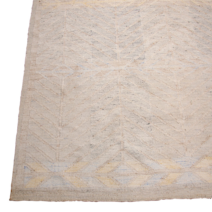 Grey Swedish Inspired Flatweave Art Silk Rug - 8' x 10'