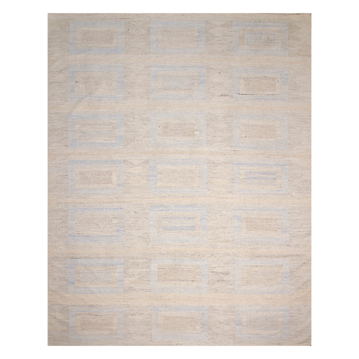 Grey Swedish Inspired Flatweave Art Silk Rug - 9' x 12'