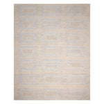 Grey Swedish Inspired Flatweave Art Silk Rug - 9' x 12'
