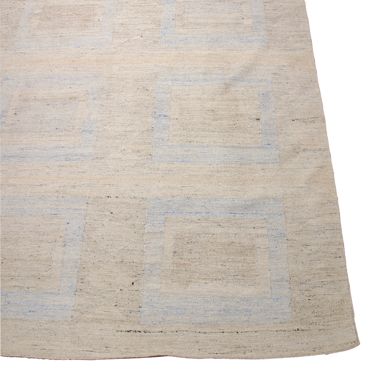 Grey Swedish Inspired Flatweave Art Silk Rug - 9' x 12'