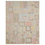 Multicolored Swedish Inspired Flatweave Art Silk Rug - 6' x 9'