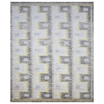 Grey Swedish Inspired Flatweave Art Silk Rug - 9'1" x 12'3"