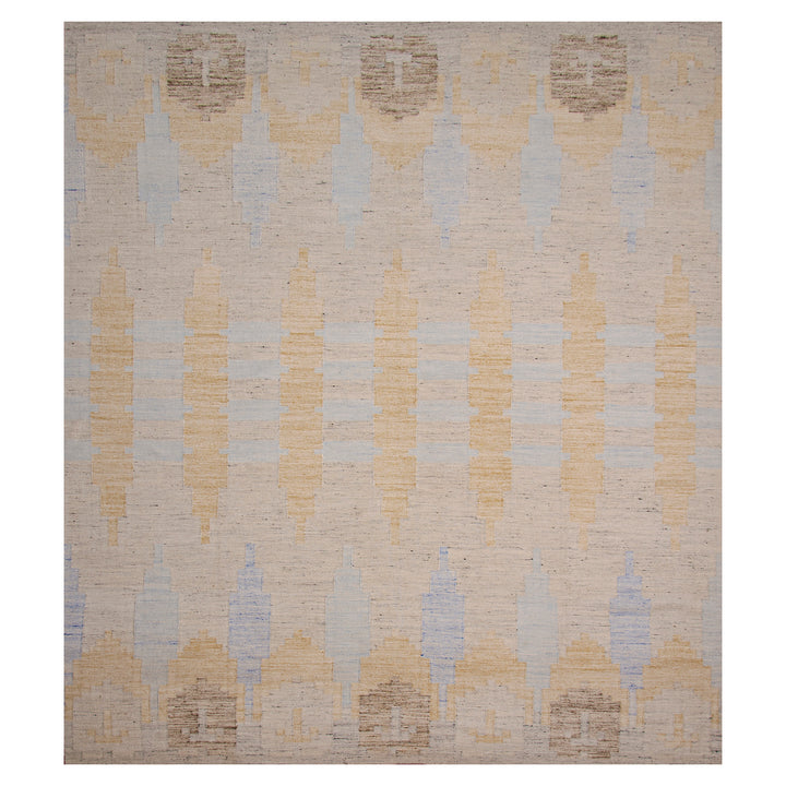 Grey Swedish Inspired Flatweave Art Silk Rug - 8' x 10'