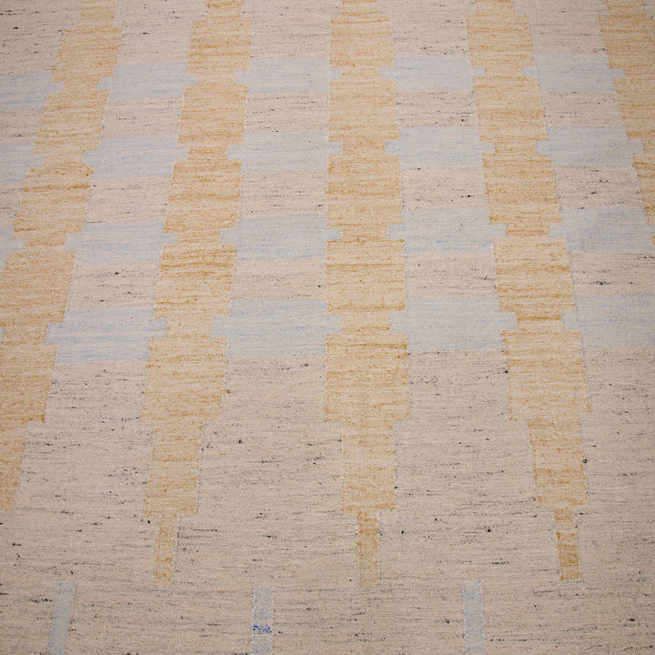 Grey Swedish Inspired Flatweave Art Silk Rug - 8' x 10'