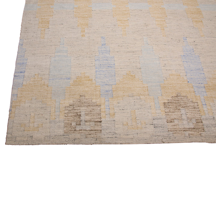 Grey Swedish Inspired Flatweave Art Silk Rug - 8' x 10'