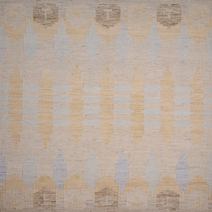 Grey Swedish Inspired Flatweave Art Silk Rug - 8' x 10'