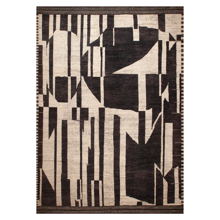 Black Zameen Transitional Wool Rug - 14' x 19'6"