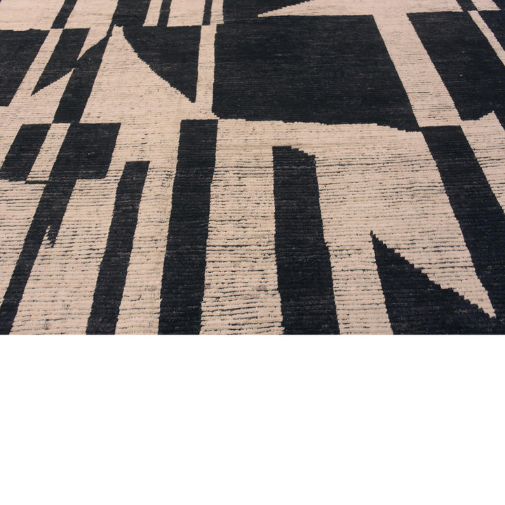 Black Zameen Transitional Wool Rug - 14' x 19'6"