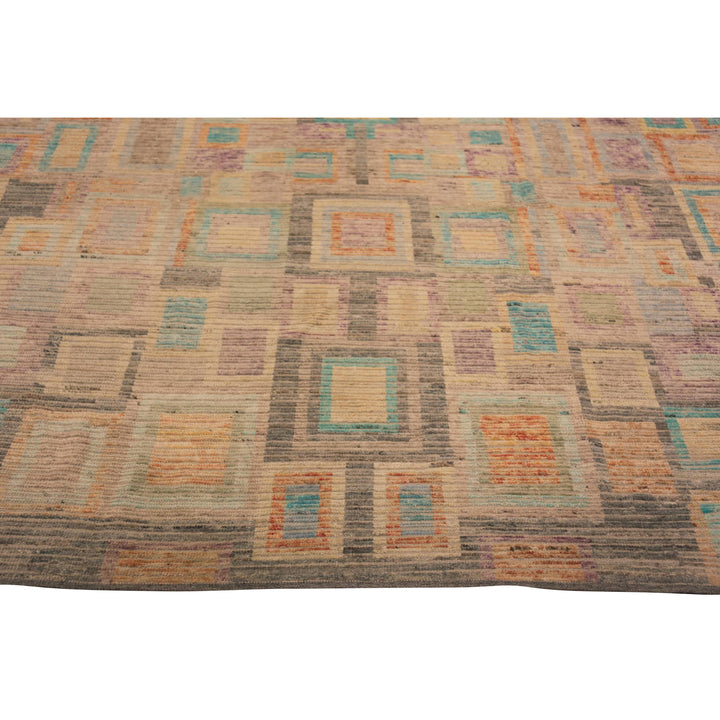 Multicolored Zameen Transitional Wool Rug - 13'7" x 16'1"