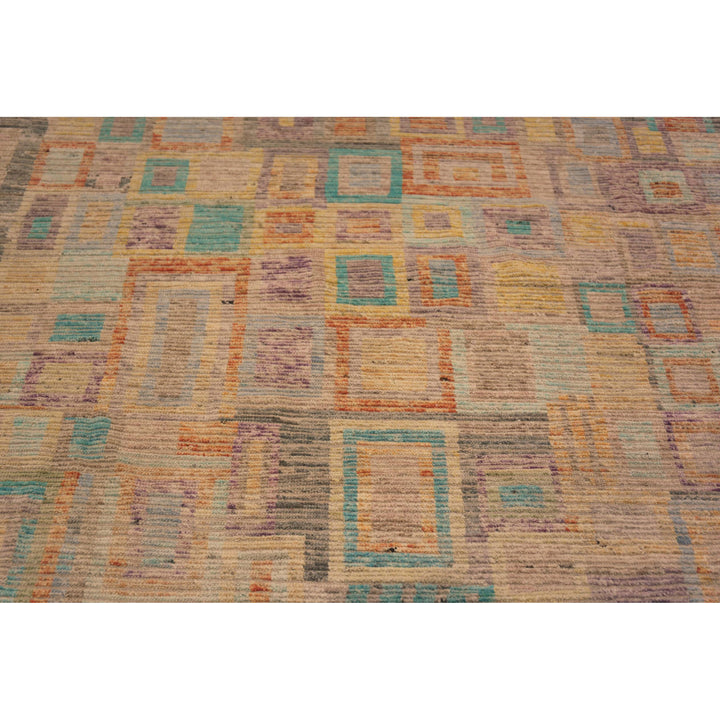 Multicolored Zameen Transitional Wool Rug - 13'7" x 16'1"