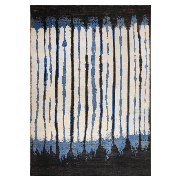Blue Zameen Transitional Wool Rug - 14'1" x 19'11"