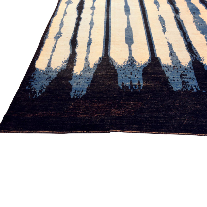 Blue Zameen Transitional Wool Rug - 14'1" x 19'11"