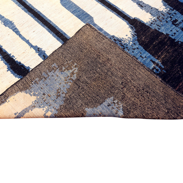 Blue Zameen Transitional Wool Rug - 14'1" x 19'11"