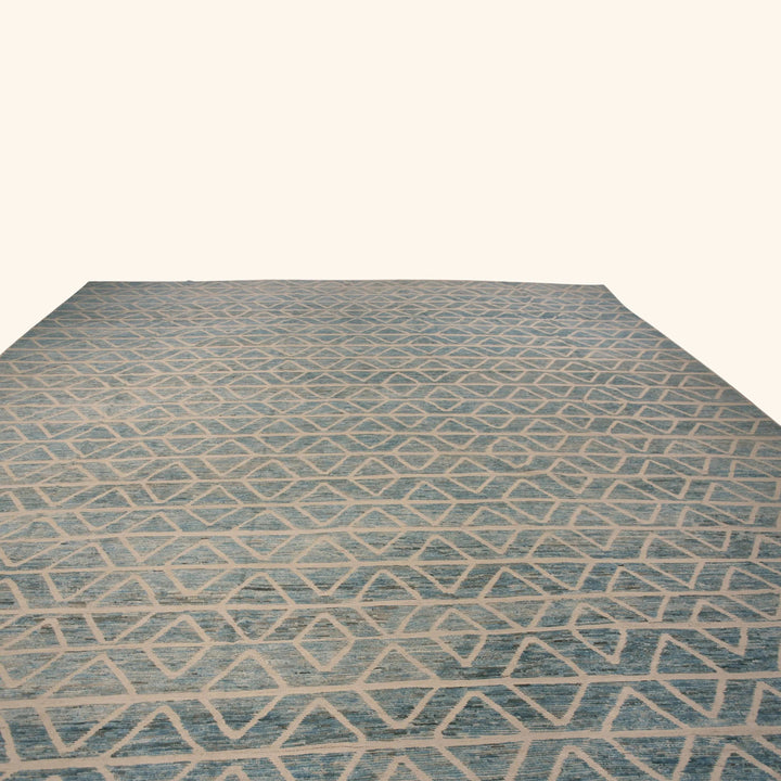 Blue Zameen Transitional Wool Rug - 15'5" x 21'6"