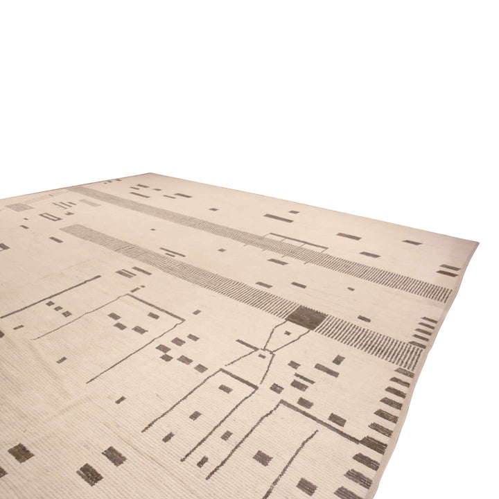 Ivory Zameen Transitional Wool Rug - 20'6" x 25'3"