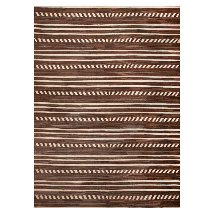 Brown Zameen Transitional Wool Rug - 13'6" x 18'9"