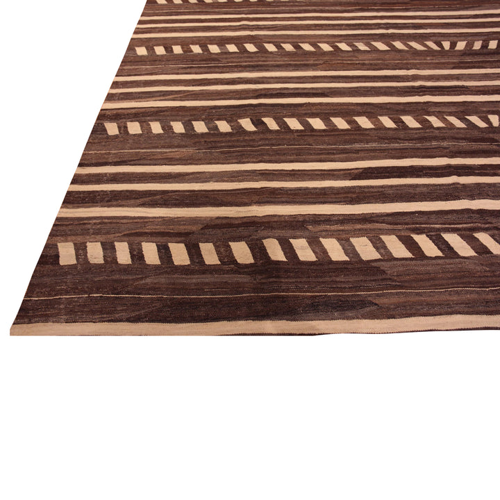 Brown Zameen Transitional Wool Rug - 13'6" x 18'9"