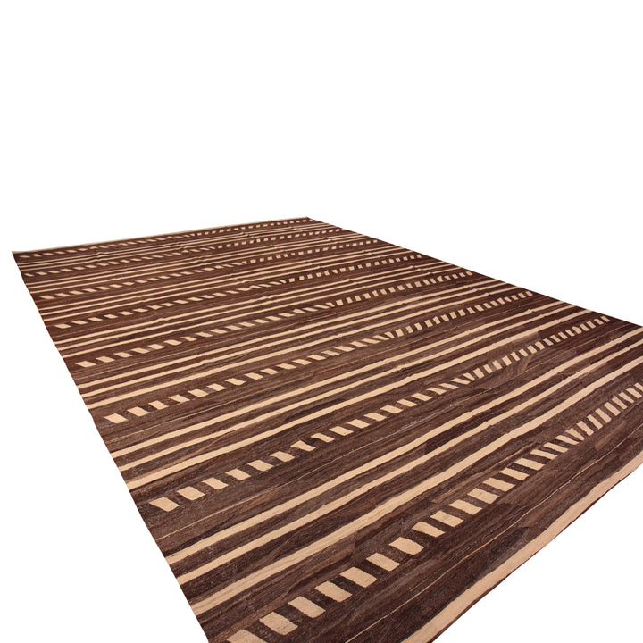 Brown Zameen Transitional Wool Rug - 13'6" x 18'9"