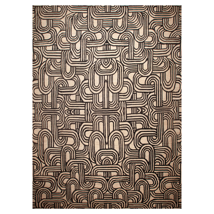 Black Zameen Transitional Wool Rug - 16'5" x 22'6"