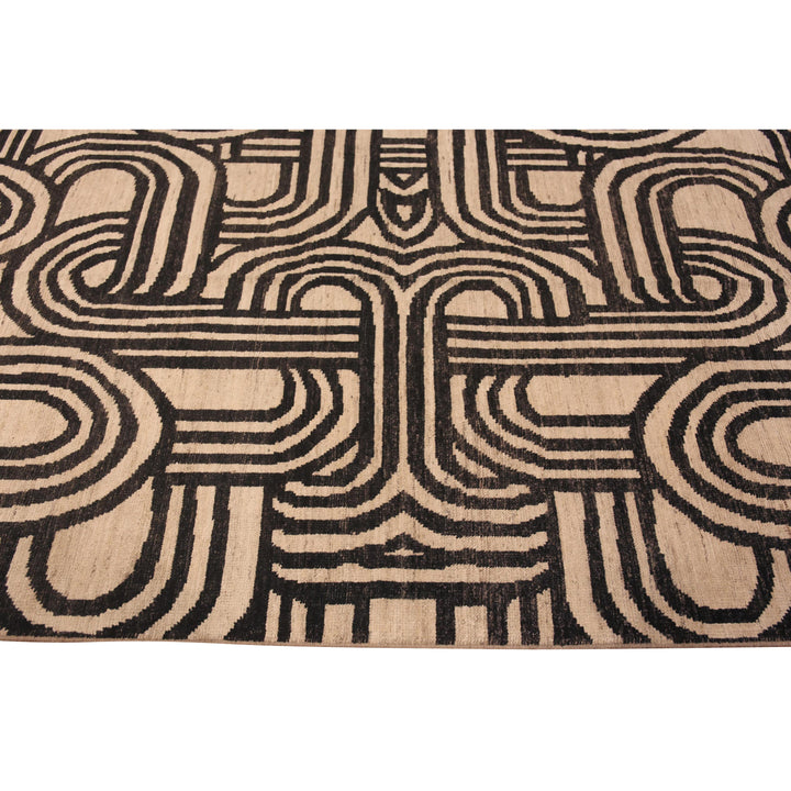 Black Zameen Transitional Wool Rug - 16'5" x 22'6"