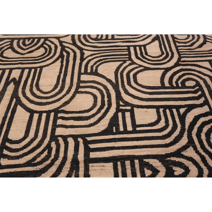 Black Zameen Transitional Wool Rug - 16'5" x 22'6"