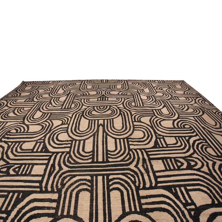 Black Zameen Transitional Wool Rug - 16'5" x 22'6"