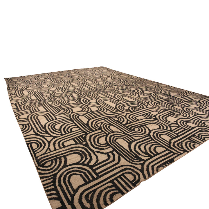 Black Zameen Transitional Wool Rug - 16'5" x 22'6"
