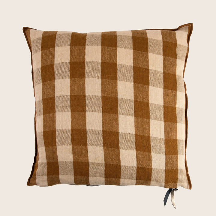 Vichy Cottage Washed Linen Pillow