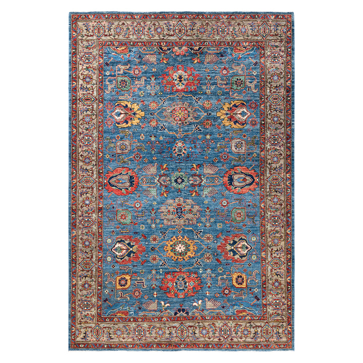 Traditional Serapi Wool Rug - 6'1" x 9'