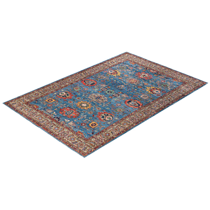 Traditional Serapi Wool Rug - 6'1" x 9'