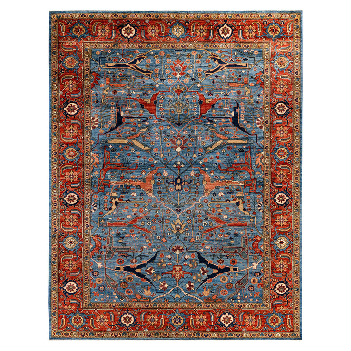 Traditional Serapi Wool Rug - 9'2" x 11'11"