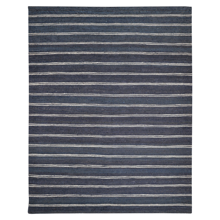 Transitional Jute Wool Rug - 8' x 10' Navy