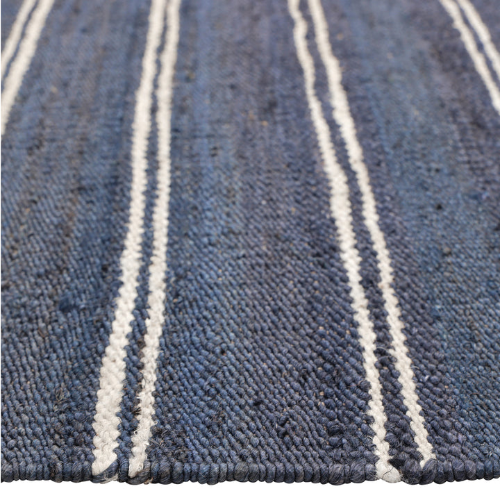 Transitional Jute Wool Rug - 8' x 10' Navy