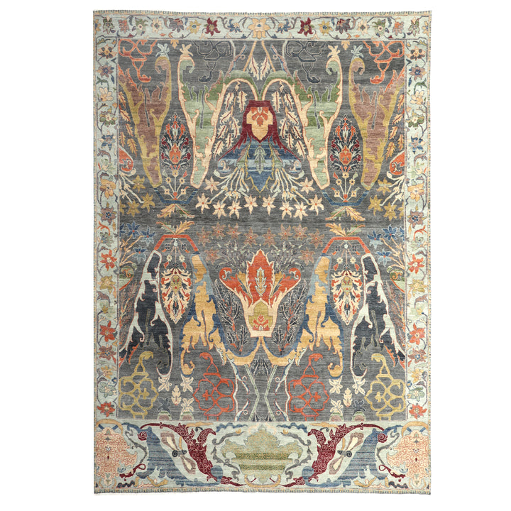 Grey Transitional Wool Rug - 9' x 12'