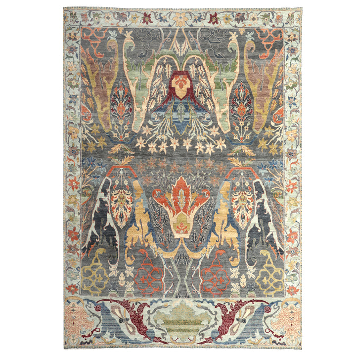 Grey Transitional Wool Rug - 9' x 12'