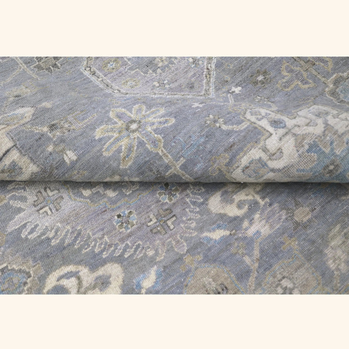 Light Blue Antique Revival Wool Rug - 10' x 14'