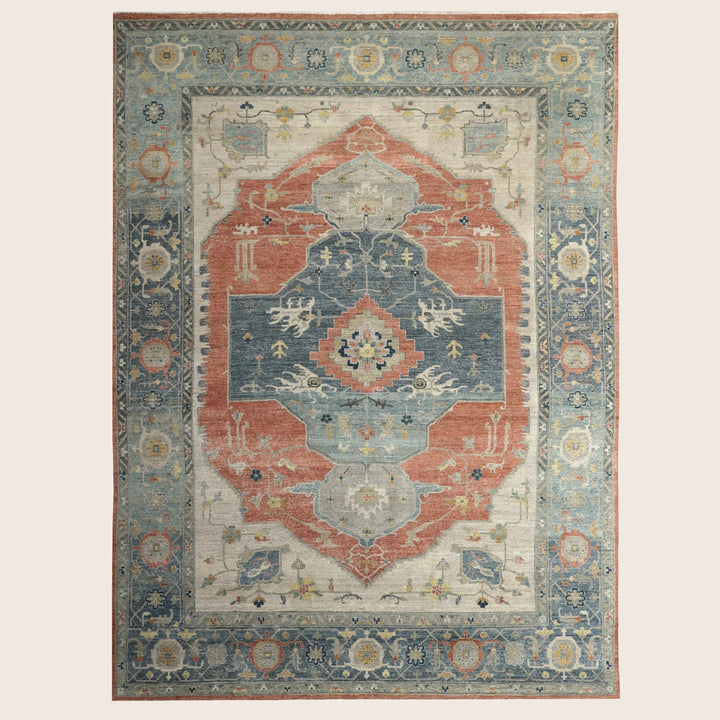 Multicolored Antique Revival Wool Rug 9x12