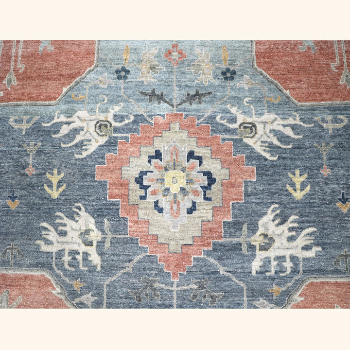 Multicolored Antique Revival Wool Rug 9x12