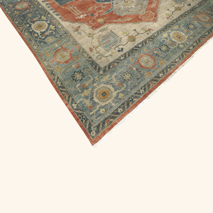 Multicolored Antique Revival Wool Rug 9x12