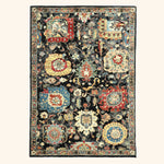 Black Antique Revival Wool Rug - 4' x 6'