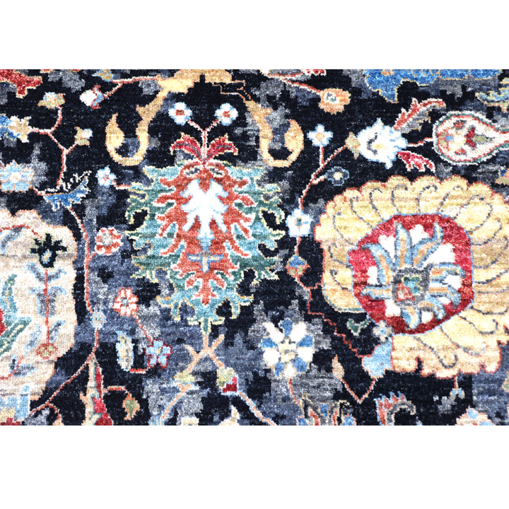 Black Antique Revival Wool Rug - 4' x 6'
