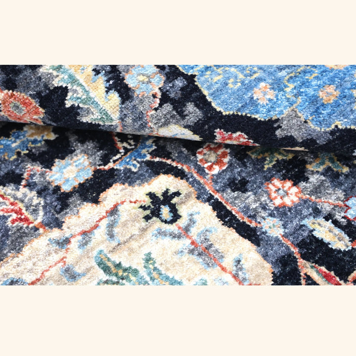 Black Antique Revival Wool Rug - 4' x 6'