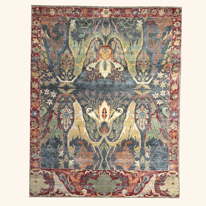 Red Transitional Wool Rug - 9' x 12'