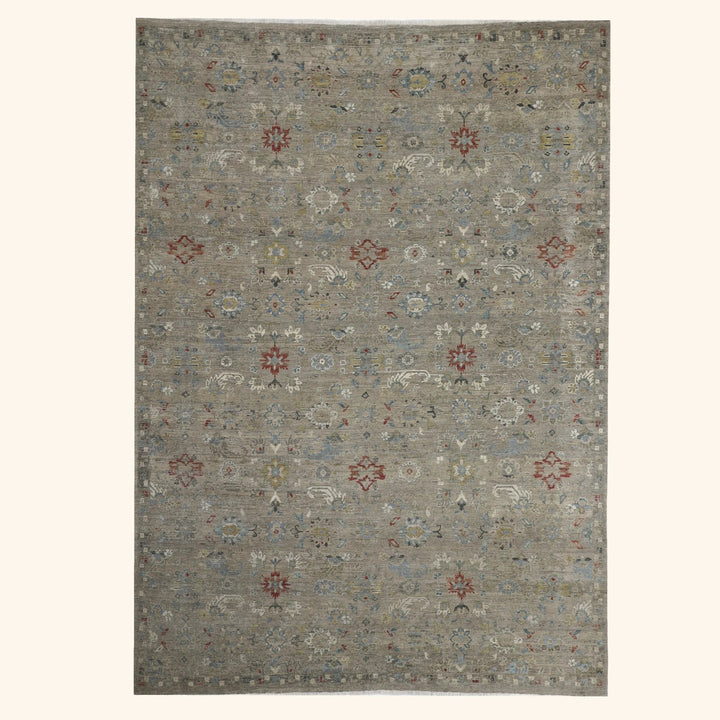 Ivory Antique Revival Wool Rug 9x12