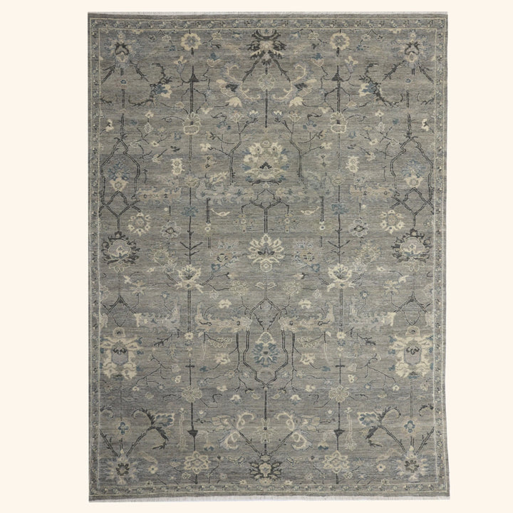 Grey Antique Revival Wool Rug - 6' x 9'