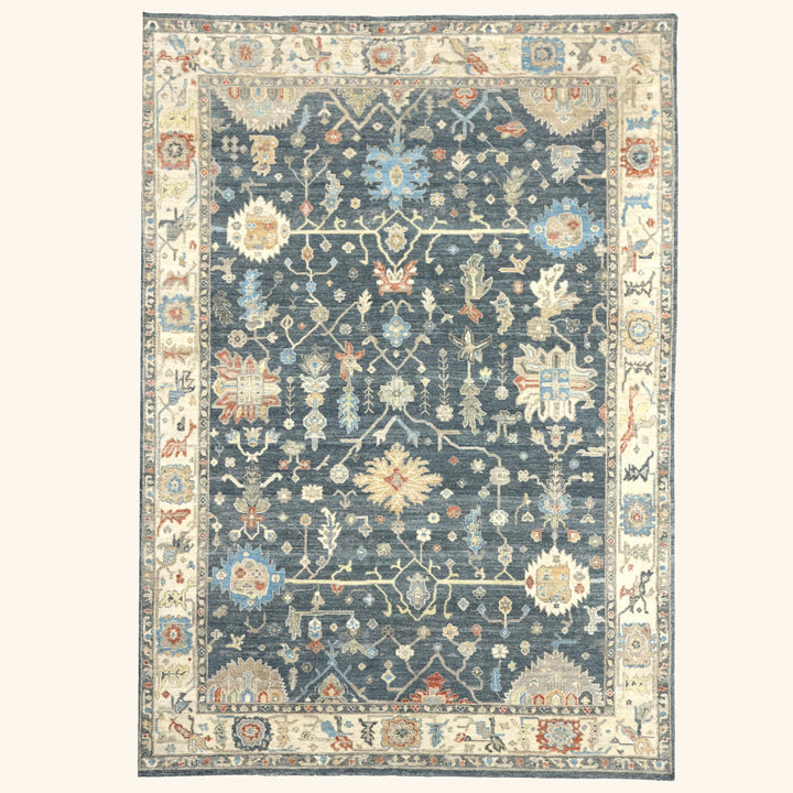 Navy Antique Revival Wool Rug 6x9