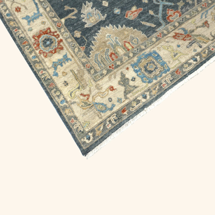 Navy Antique Revival Wool Rug 6x9