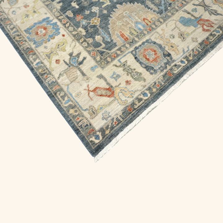 Navy Antique Revival Wool Rug 9x12