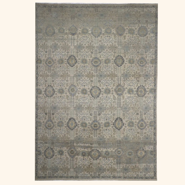 Light Grey Antique Revival Wool Rug